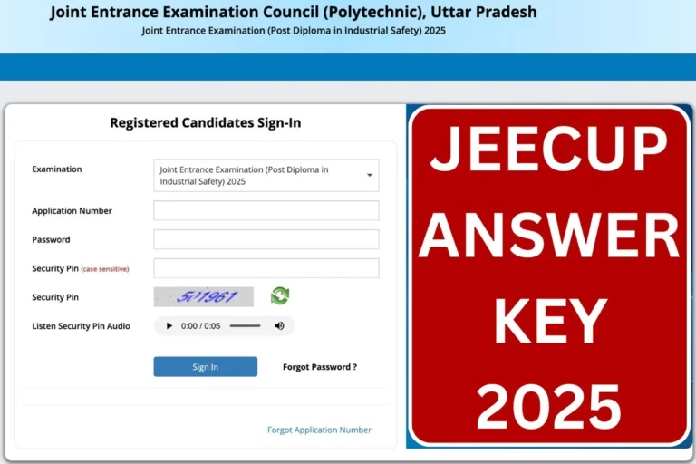 JEECUP Answer Key 2025 - UP Polytechnic Cut Off Marks