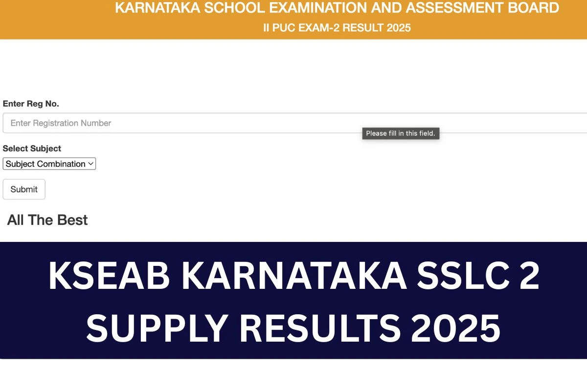 KSEAB Karnataka SSLC 2 Supply Results 2025