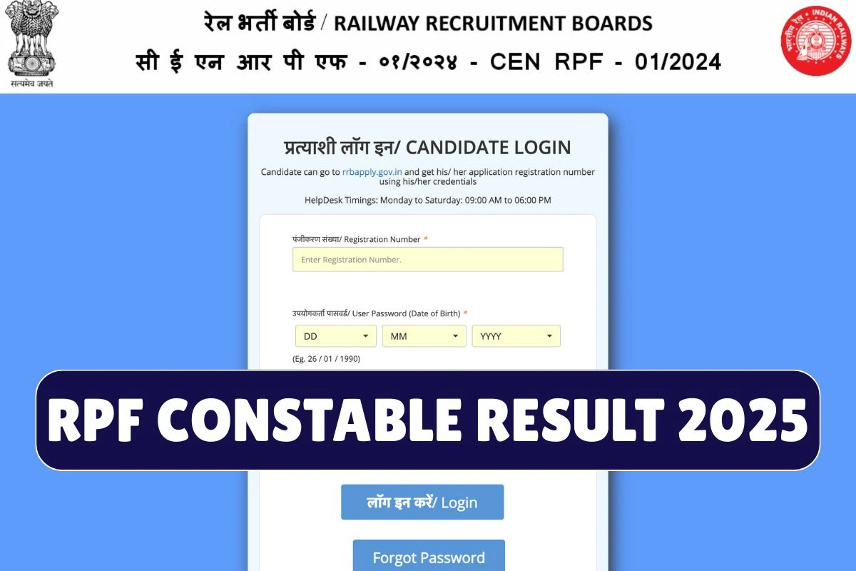 RPF Constable Result 2025, Cut Off Marks, Scorecard